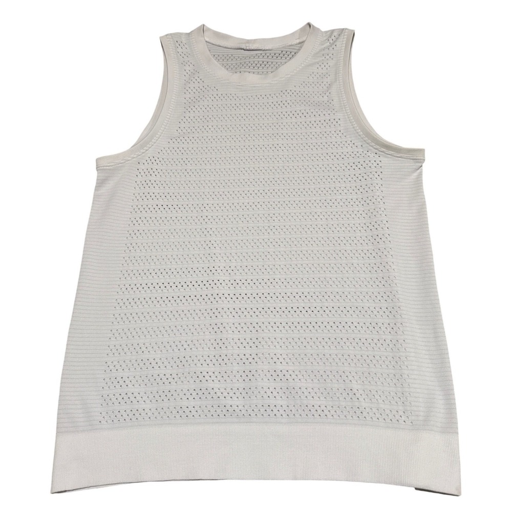 Lululemon Womens Size 4 White‎ Breeze By Muscle Tank II Squad Athleisure Stretch